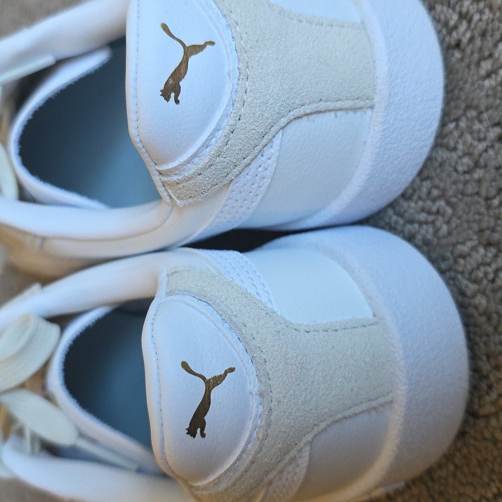 Puma White Cream Low-Top Sneakers - Picture 6 of 11